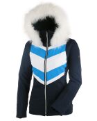 Veste de ski Dufour fausse fourrure amovible marine/blanc