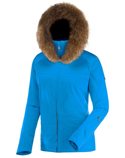 Veste de ski Penia fausse fourrure amovible bleue