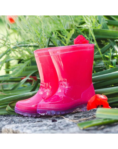 Bottes de pluie enfant avec semelles lumineuses rouges