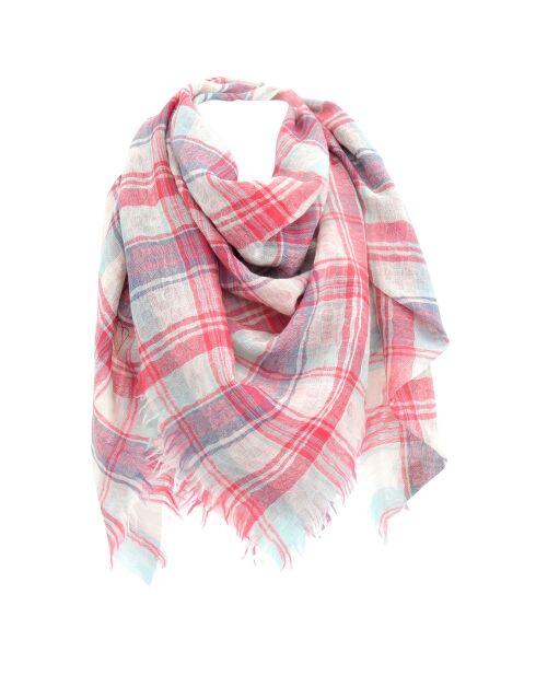 Foulard Floris 100% Laine rose - 130x130 cm