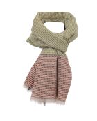 Foulard Verdi 100% Laine kaki/rose - 70x200 cm