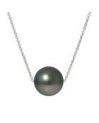 Halsketting met bosbessen Witgoud Tahitiaanse parel zwart tahiti