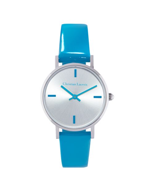 Blauw lakleer dameshorloge