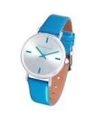Blauw lakleer dameshorloge