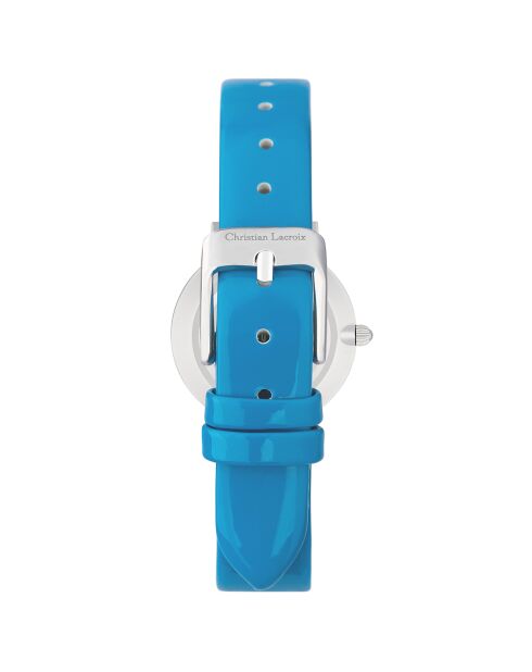 Blauw lakleer dameshorloge
