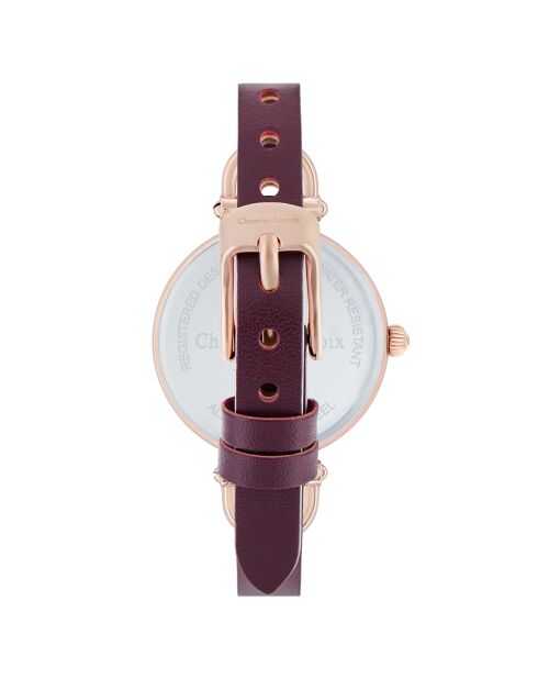 Rote Lederuhr für Damen