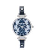 Blaue Lederuhr für Damen