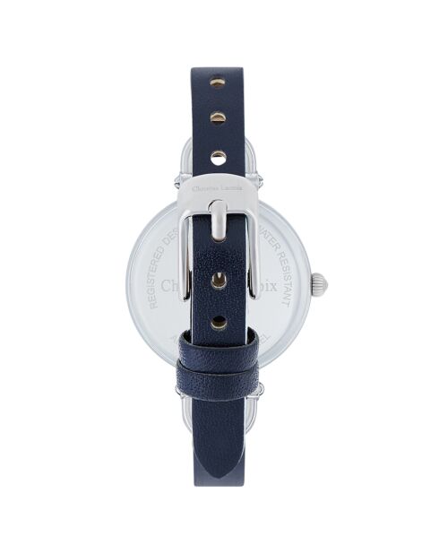 Blaue Lederuhr für Damen