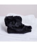 Boots Après-ski en Velours de Cuir & fausse Fourrure Mid Soft Fur noires