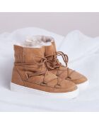 Boots Après-ski fourrées mouton en Velours de Cuir Pulse Girl Shearling whisky