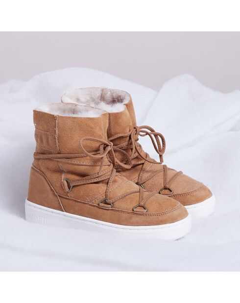 Boots Après-ski fourrées mouton en Velours de Cuir Pulse Girl Shearling whisky