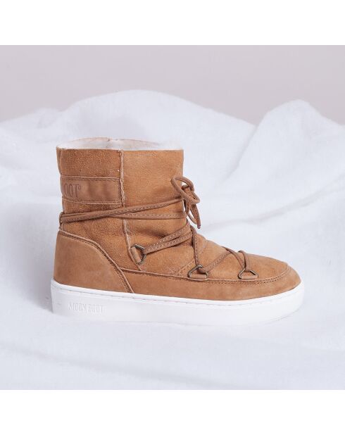 Boots Après-ski fourrées mouton en Velours de Cuir Pulse Girl Shearling whisky