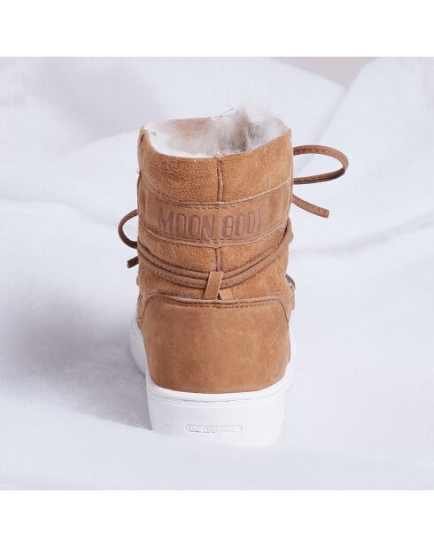 Boots Après-ski fourrées mouton en Velours de Cuir Pulse Girl Shearling whisky