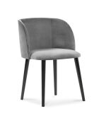 Chaise en Velours Aurora grise - 55x56x80 cm