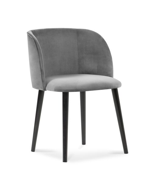 Chaise en Velours Aurora grise - 55x56x80 cm