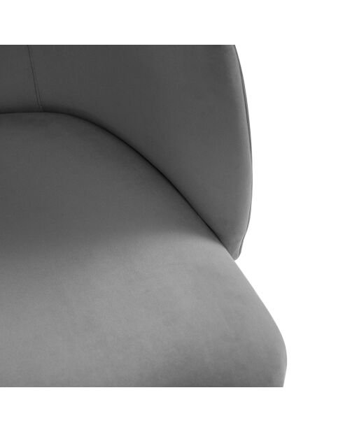 Chaise en Velours Aurora grise - 55x56x80 cm