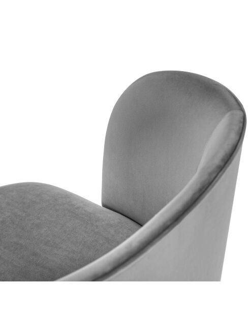 Chaise en Velours Aurora grise - 55x56x80 cm
