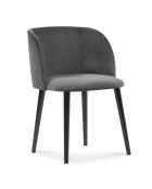 Chaise en Velours Aurora gris foncé - 55x56x80 cm