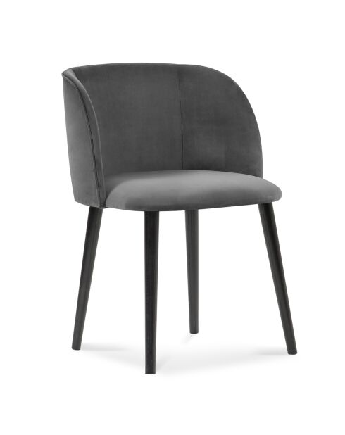 Chaise en Velours Aurora gris foncé - 55x56x80 cm