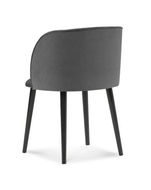 Chaise en Velours Aurora gris foncé - 55x56x80 cm