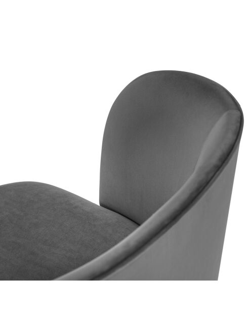 Chaise en Velours Aurora gris foncé - 55x56x80 cm