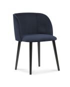 Chaise en Velours Aurora bleu foncé - 55x56x80 cm
