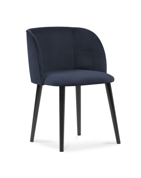 Chaise en Velours Aurora bleu foncé - 55x56x80 cm