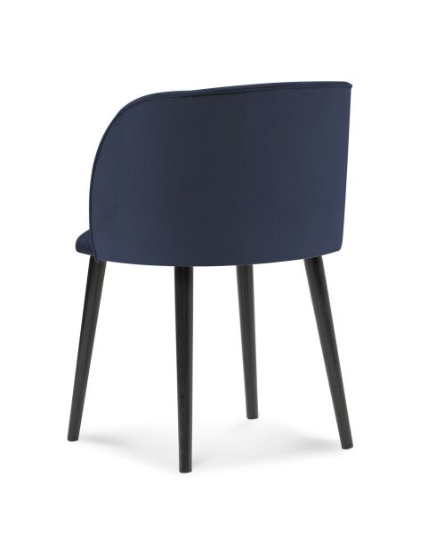 Chaise en Velours Aurora bleu foncé - 55x56x80 cm