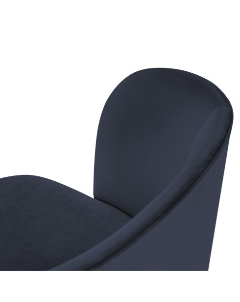Chaise en Velours Aurora bleu foncé - 55x56x80 cm