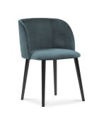 Chaise en Velours Aurora pétrole - 55x56x80 cm