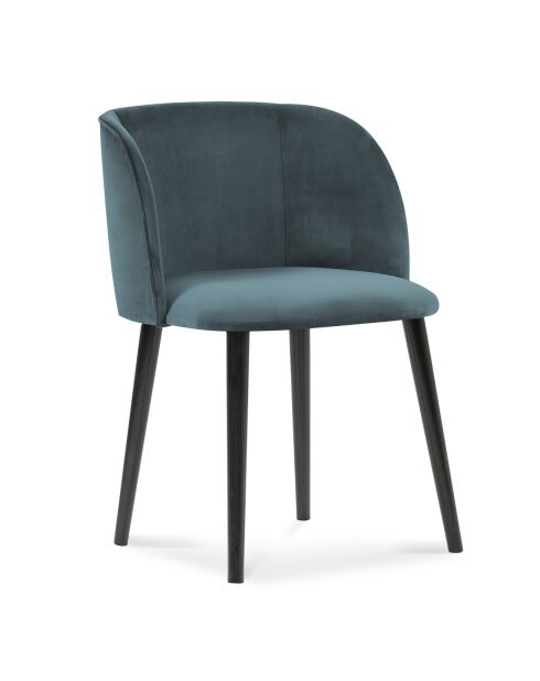 Chaise en Velours Aurora pétrole - 55x56x80 cm