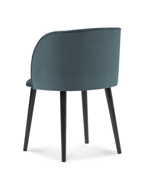 Chaise en Velours Aurora pétrole - 55x56x80 cm