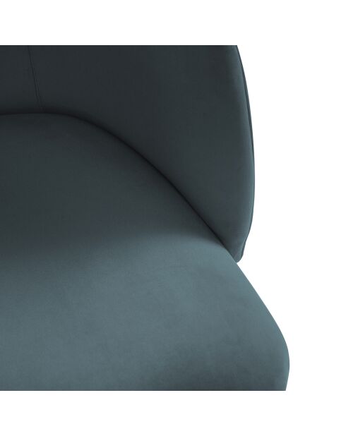 Chaise en Velours Aurora pétrole - 55x56x80 cm