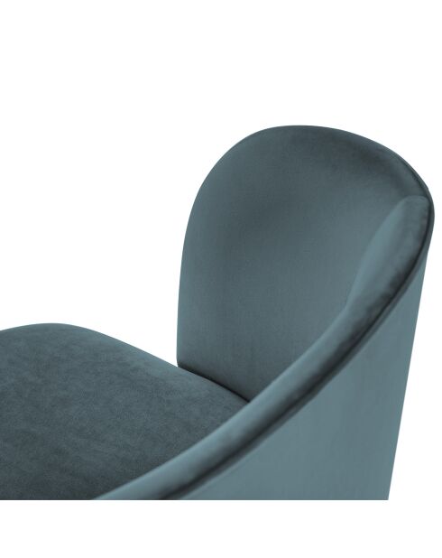 Chaise en Velours Aurora pétrole - 55x56x80 cm