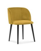 Chaise en Velours Aurora jaune - 55x56x80 cm