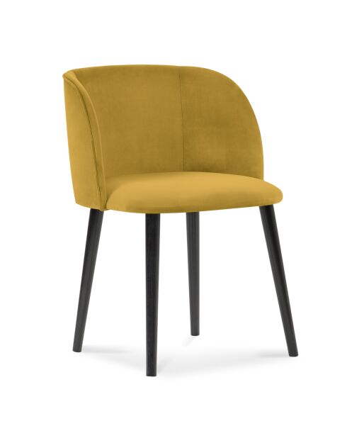 Chaise en Velours Aurora jaune - 55x56x80 cm