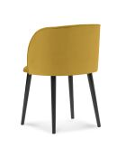 Chaise en Velours Aurora jaune - 55x56x80 cm
