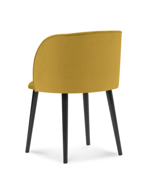 Chaise en Velours Aurora jaune - 55x56x80 cm