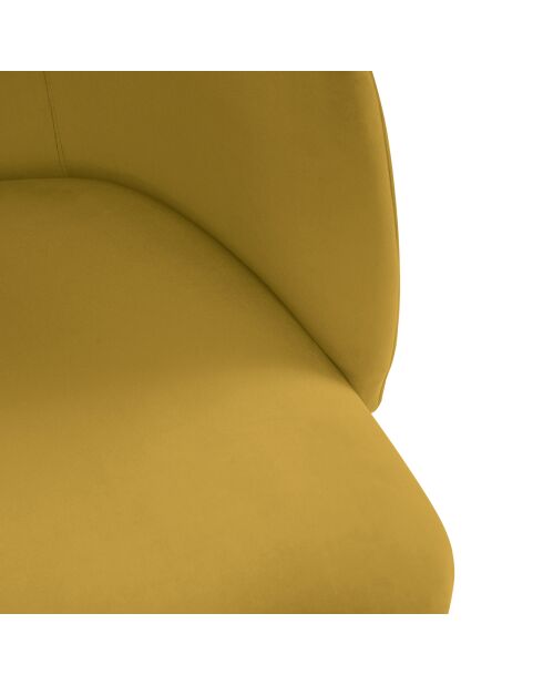 Chaise en Velours Aurora jaune - 55x56x80 cm
