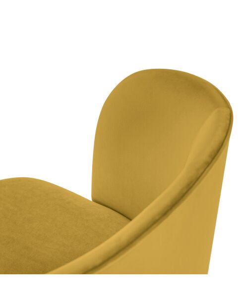 Chaise en Velours Aurora jaune - 55x56x80 cm