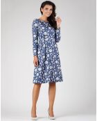 Robe Margaux fleurie blanc/marine