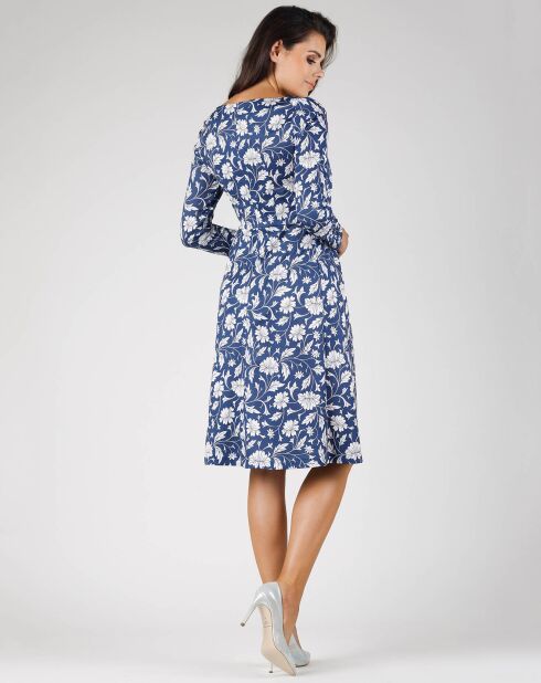 Robe Margaux fleurie blanc/marine