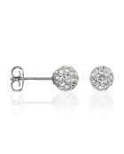 Boucles d'oreilles Puce de Cristal or blanc
