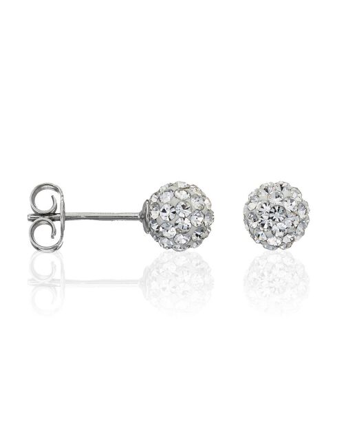 Boucles d'oreilles Puce de Cristal or blanc