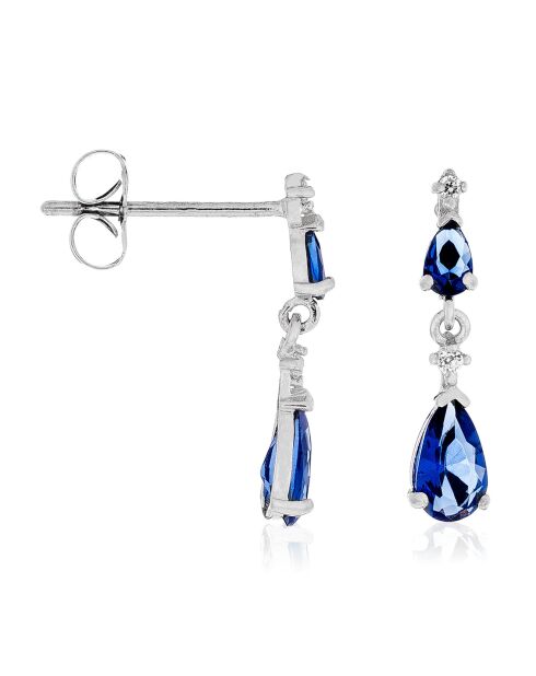 Boucles d'oreilles Goutte Or Blanc