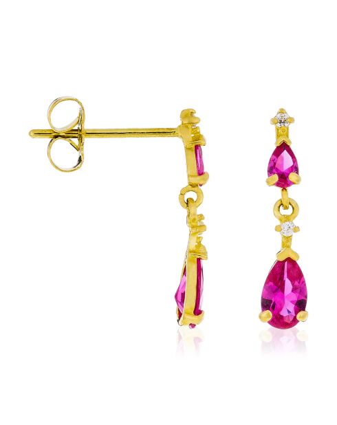 Boucles d'oreilles Goutte Zircones or jaune