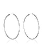 Boucles d'oreilles Créoles lisses or blanc