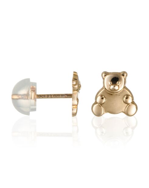 Boucles d'oreilles enfant Ourson or jaune