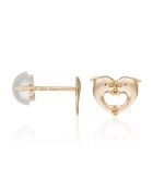 Boucles d'oreilles enfant Dauphins merveilleux or jaune