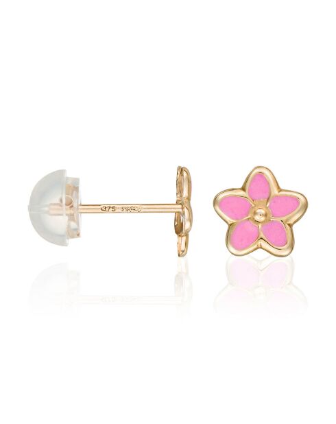 Boucles d'oreilles Jolies fleurs or jaune
